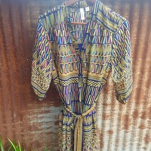 Bohemian chic tie waist slip dress. Fully lined.